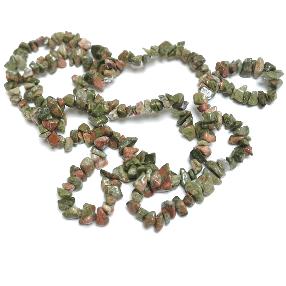 Green/Orange Unakite Beads Chip 5-8mm Long Strand Of 240+
