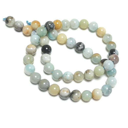 Multicolour Amazonite Beads Plain Round 8mm Strand Of 45+