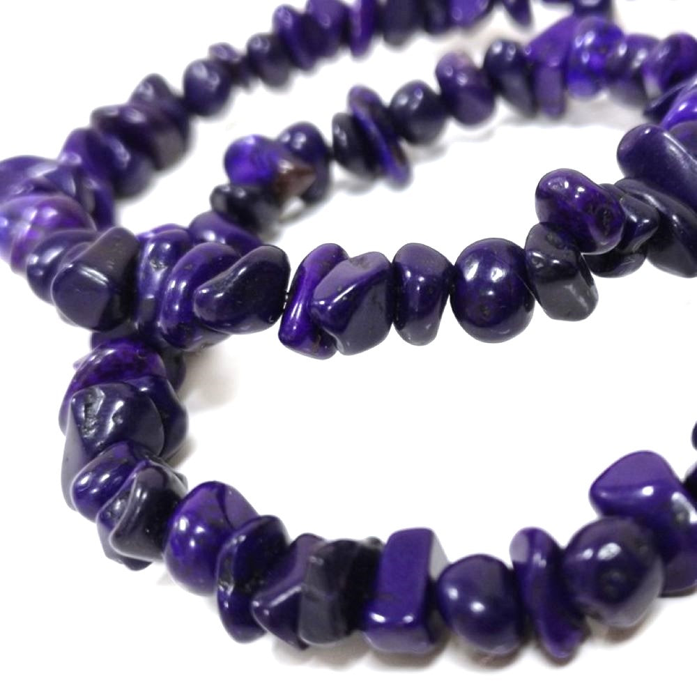 Dark Purple Magnesite Beads Chip 6-12mm Strand Of 70+