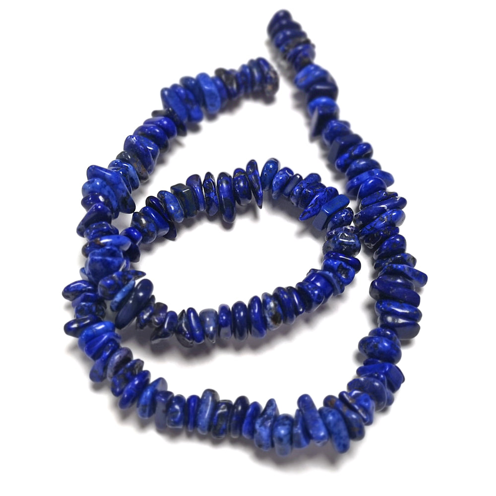 Dark Blue Magnesite Beads Chip 6-12mm Strand Of 70+