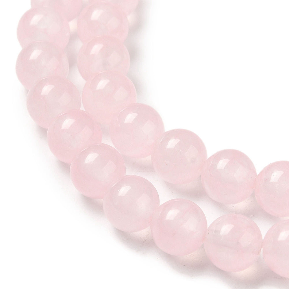 Pale Pink Malaysian Jade Beads Plain Round 8mm Strand Of 45+
