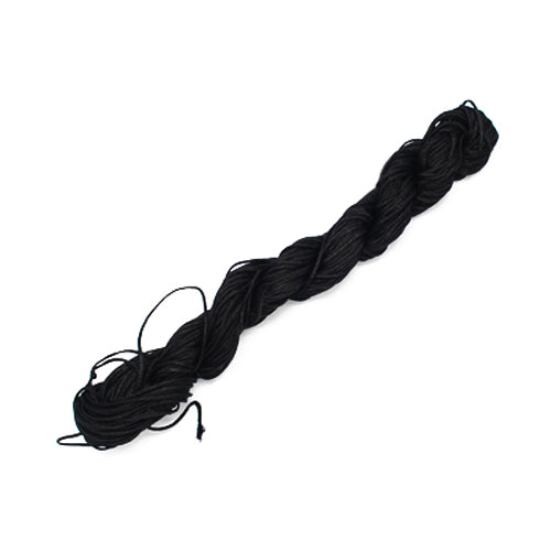 Silky Nylon Kumihimo Macrame Cord Black 25M Skein 1mm Thick 