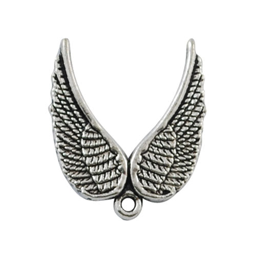 Metal Alloy Angel Wings Charms Antique Silver 20x23mm Pack Of 20
