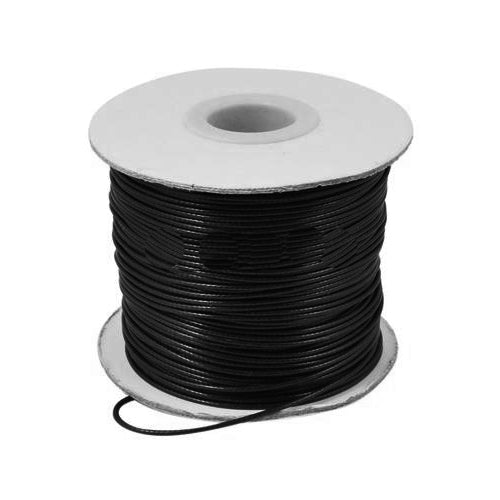 Waxed Polyester String Cord Black 10M Continuous Length 1mm Thick 