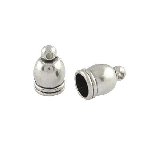 Metal Alloy End Caps Antique Silver Bell-Shape 7x12mm Pack Of 10