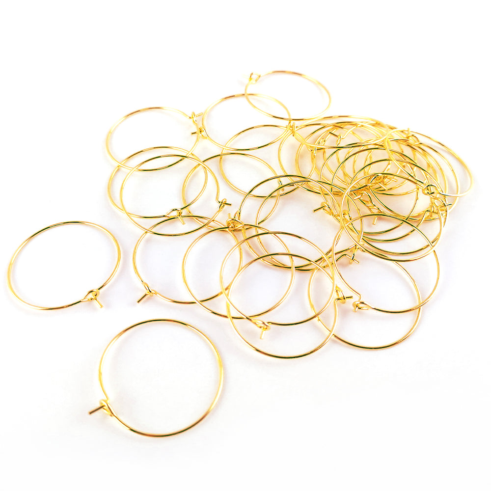 Brass Wine Glass Charm Rings Golden Round 0.8x25mm Pack Of 30