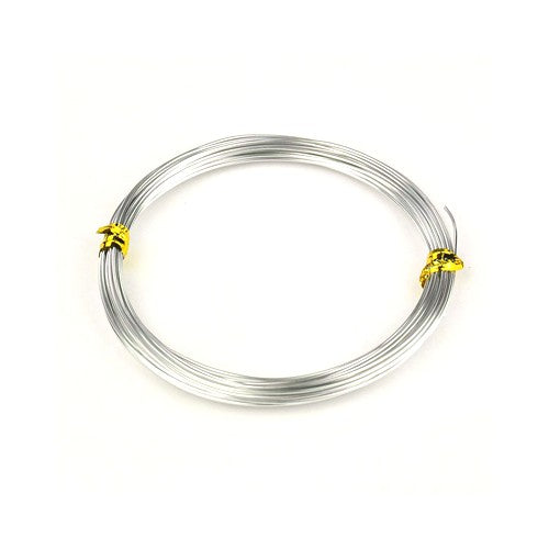 Aluminium Craft Wire Silver Tone Enamelled 10M Coil 1.5mm Thick 
