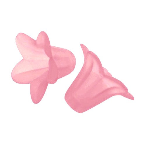 Pink Lucite Beads Flower 13x16mm Pack Of 30