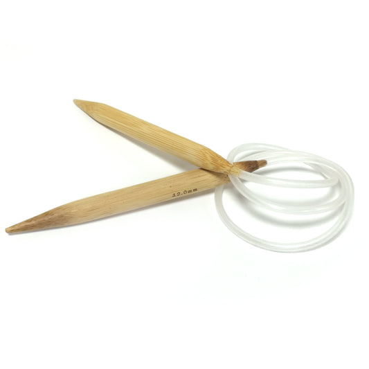 80cm Bamboo Circular Knitting Needle Natural 12mm 