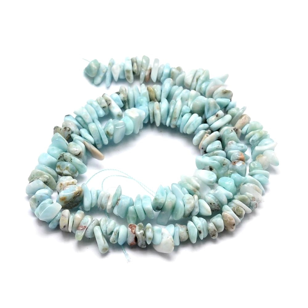 Pale Blue Larimar Beads Chip 5-8mm Strand Of 140+