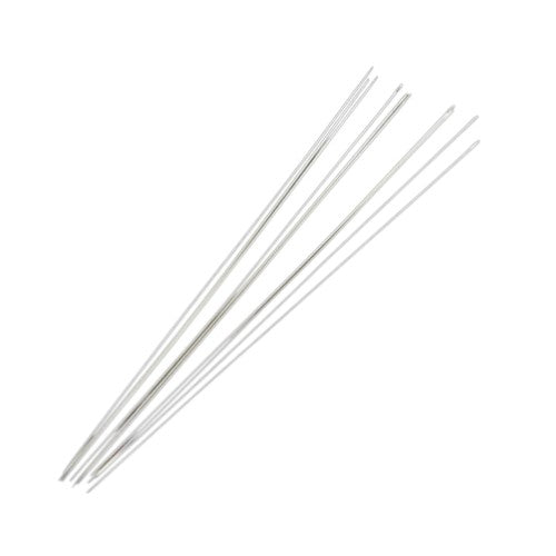 Steel Beading Needles Silver 0.45x100mm Pack Of 20