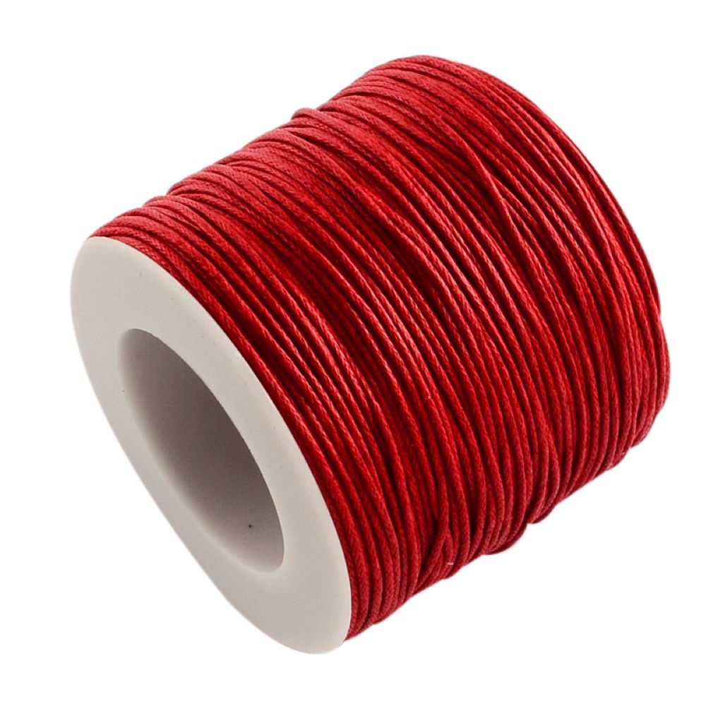 Waxed Cotton String Cord Red 5M Continuous Length 0.8mm Thick 