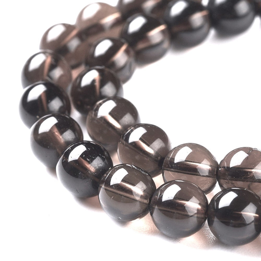 Brown Smoky Quartz Beads Plain Round 6mm Strand Of 30+