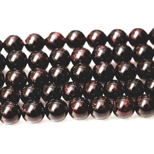 Dark Red Garnet Beads Plain Round 6mm Strand Of 55+