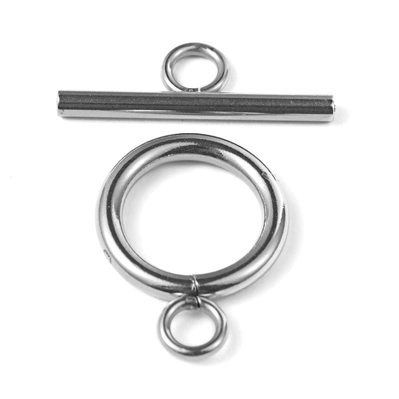 Stainless Steel Clasps & Toggles Silver Round 14x19mm Pack Of 4