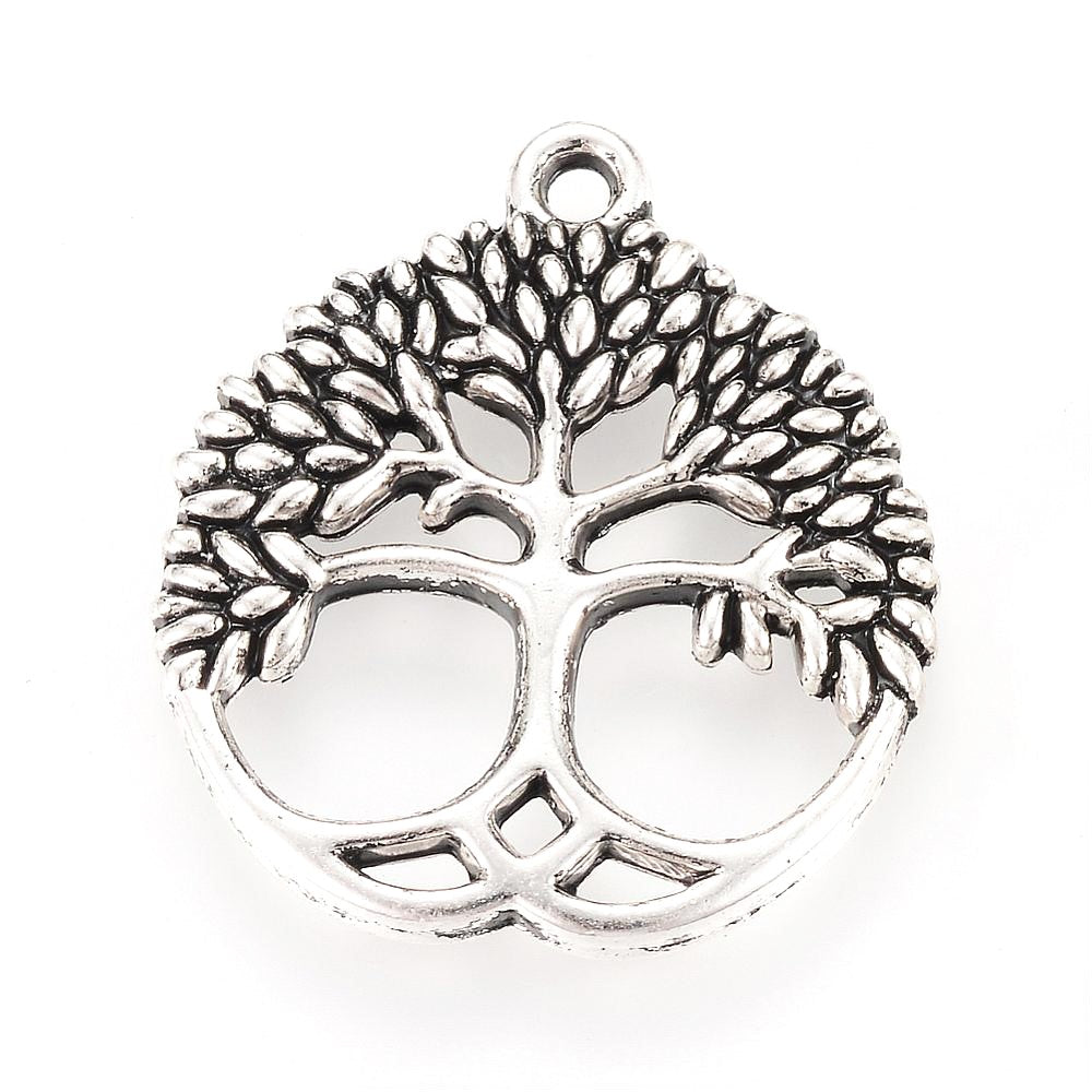 Metal Alloy Tree Of Life Pendants Antique Silver 23x26mm Pack Of 10