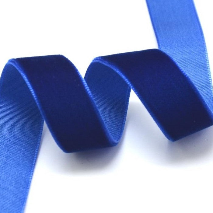 Velvet Ribbon Dark Blue 2M Continuous Length 16mm Wide 
