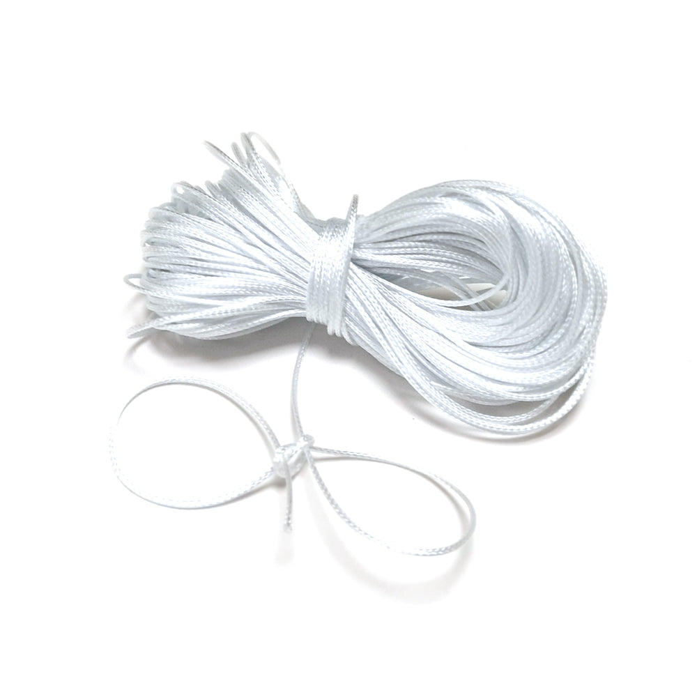 Waxed Polyester String Cord White 15M Continuous Length 0.5mm Thick 