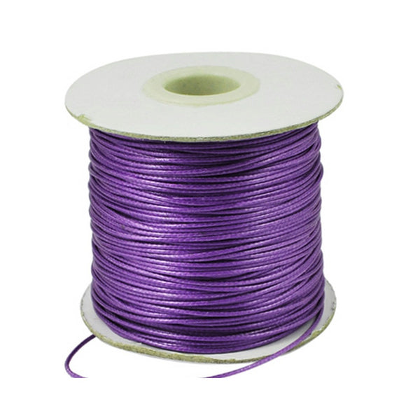Waxed Polyester String Cord Purple 15M Continuous Length 0.5mm Thick