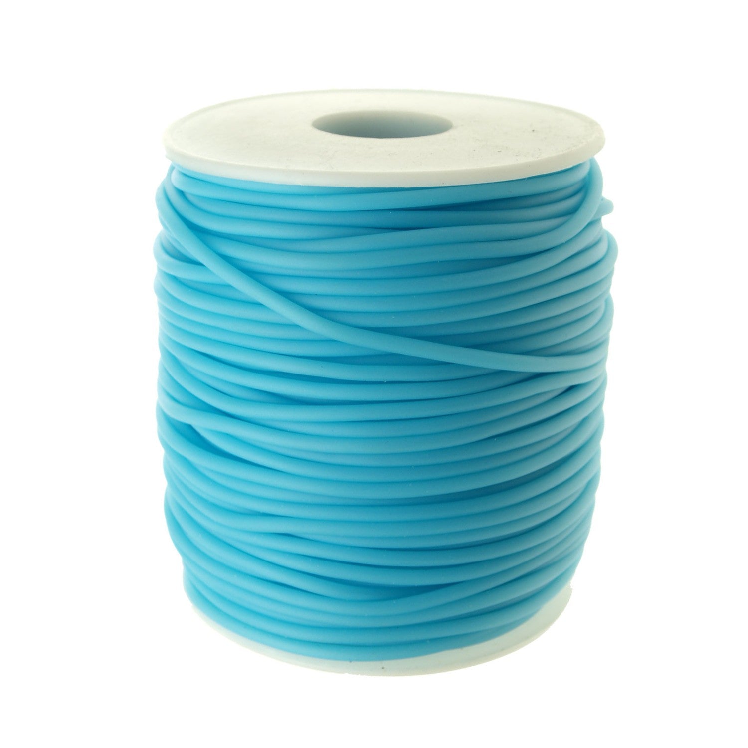 Rubber Hollow Tube Cord Cyan 5M Continuous Length 2mm Thick 
