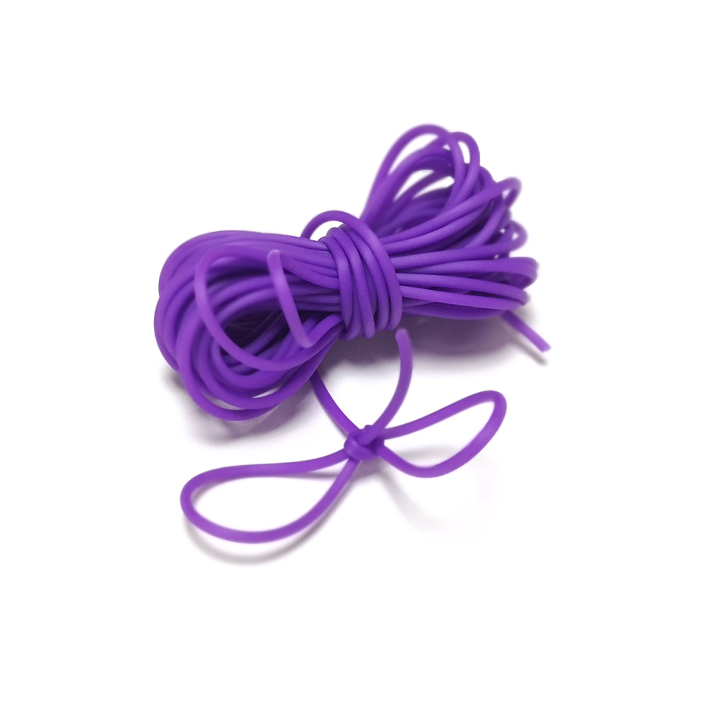 Rubber Hollow Tube Cord Purple 5M Continuous Length 2mm Thick 