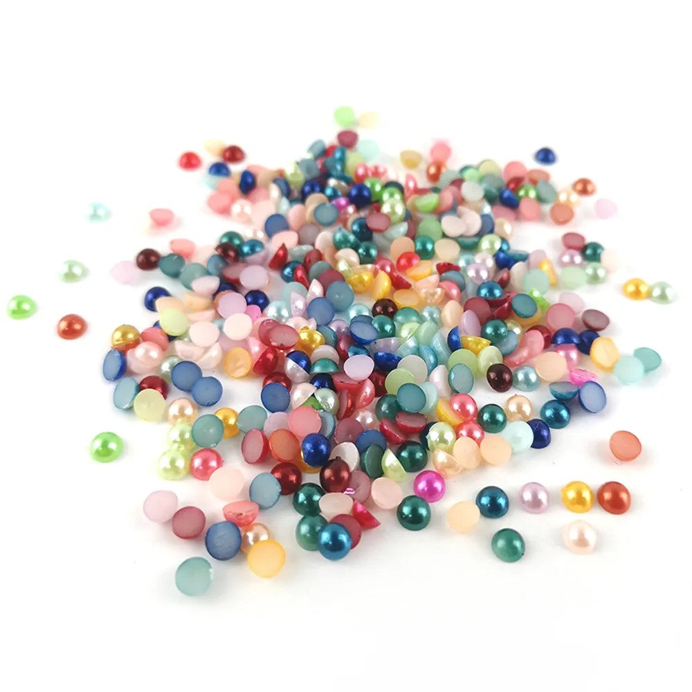 Acrylic Cabochons Mixed-Colour Dome Calibrated 4mm Pearlised Pack Of 300+