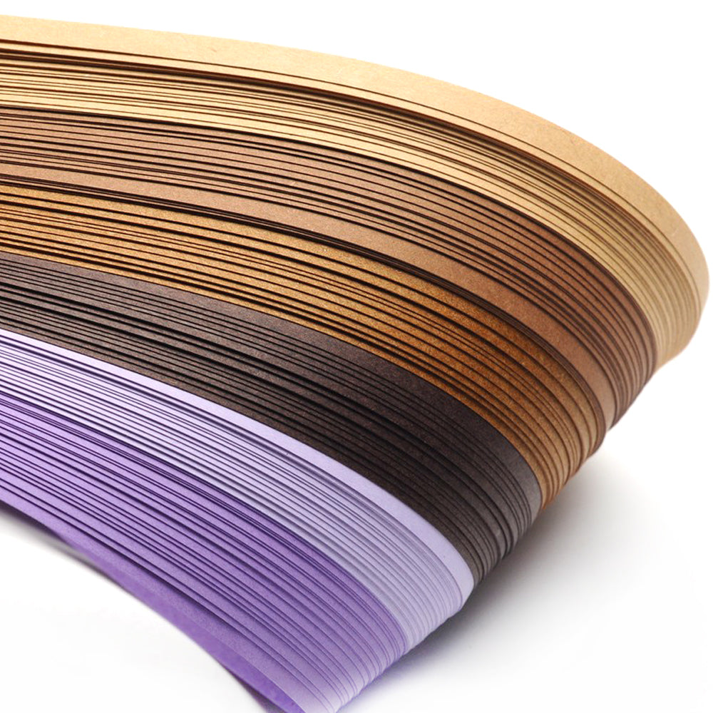 Paper Quilling Strips Brown/Purple 53cm Long x 5mm Wide Pack Of 110+