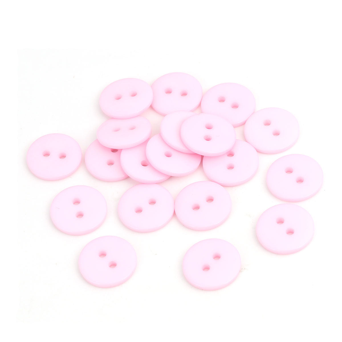 Resin Buttons Pale Pink Round 15mm 2-Hole Pack Of 30