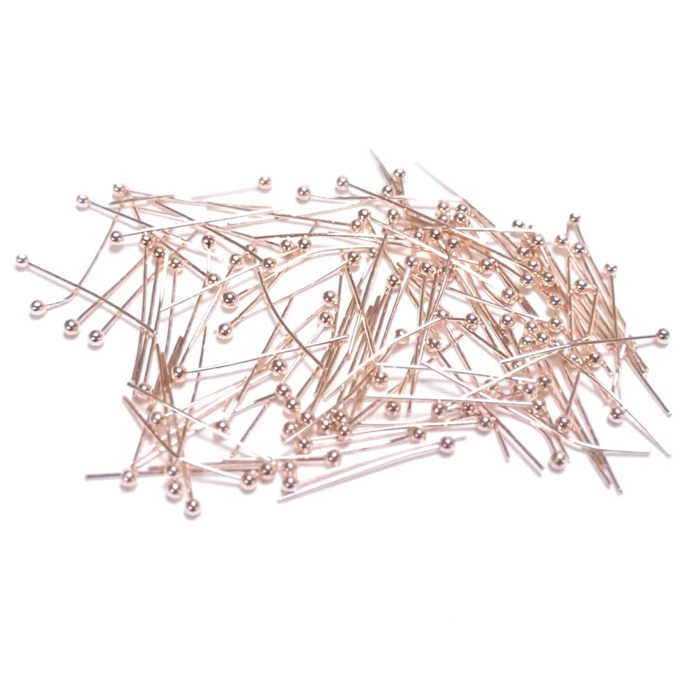 Brass Ball Head Pins Rose Gold 0.5x20mm Pack Of 100+