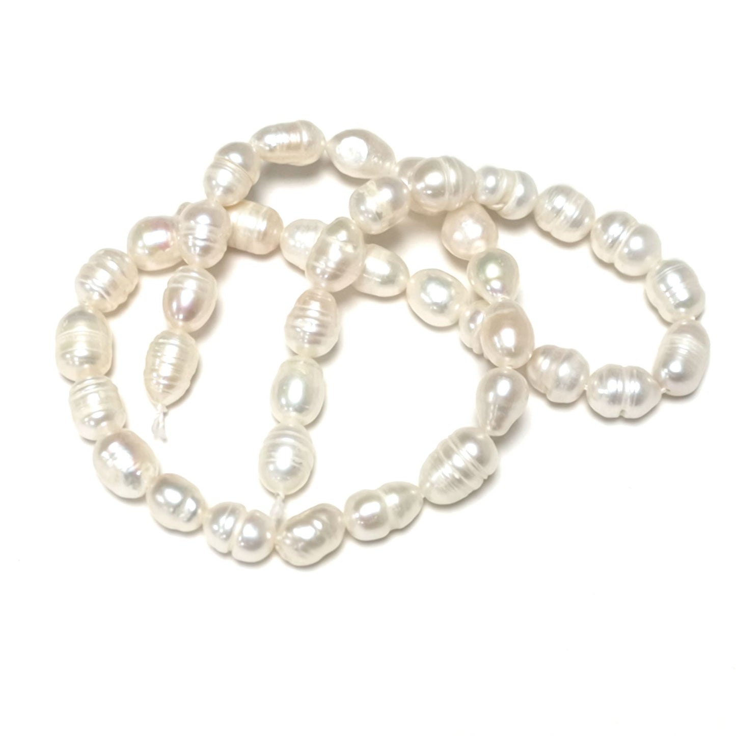 Pale Cream Freshwater Pearl Beads Baroque Potato 8x6-9x7mm Strand Of 37+