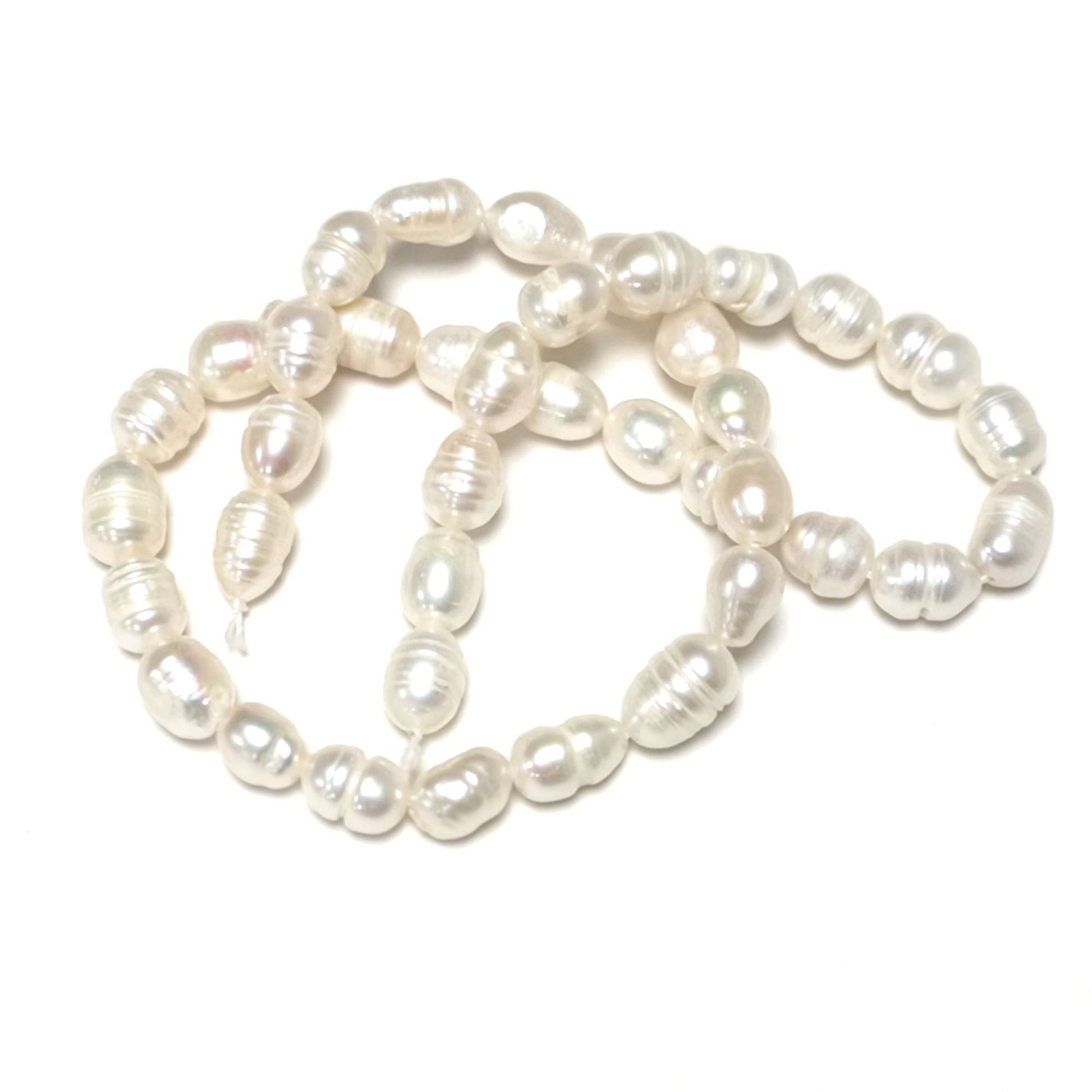 Pale Cream Freshwater Pearl Beads Baroque Potato 8x6-9x7mm Strand Of 37+
