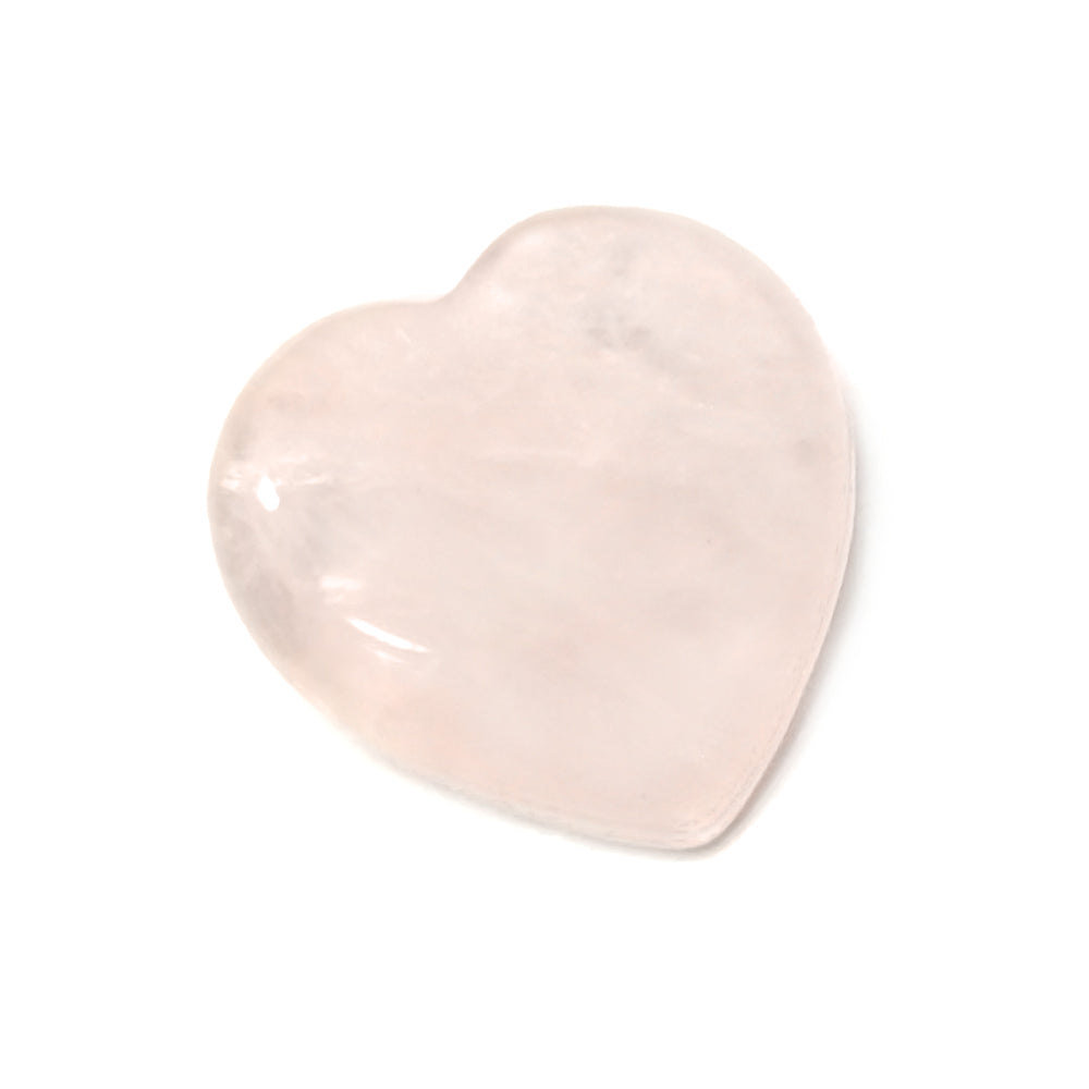Flat Heart Palm Stone Pink Polished Rose Quartz 30mm x 30mm Gift