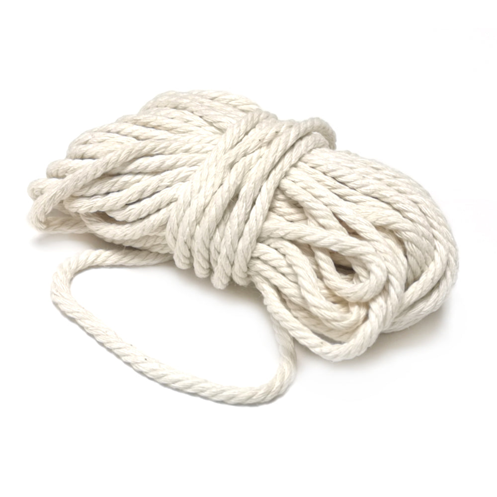 Cotton Macrame Cord Cream 10M Continuous Length 4mm Thick 