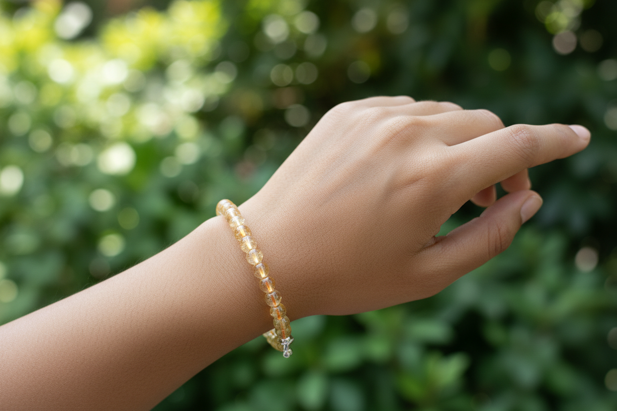 Golden Citrine Bracelet on Model Regenerated