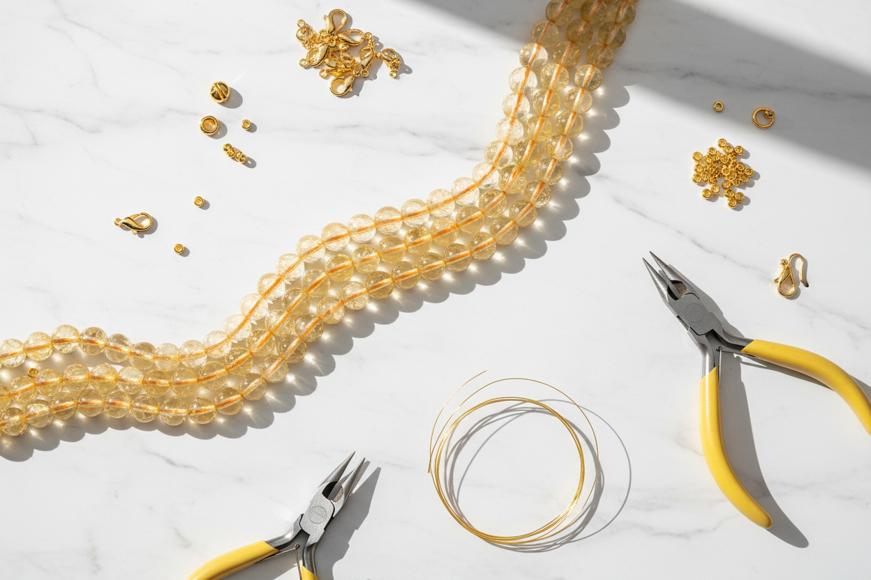 Golden Citrine Flat Lay