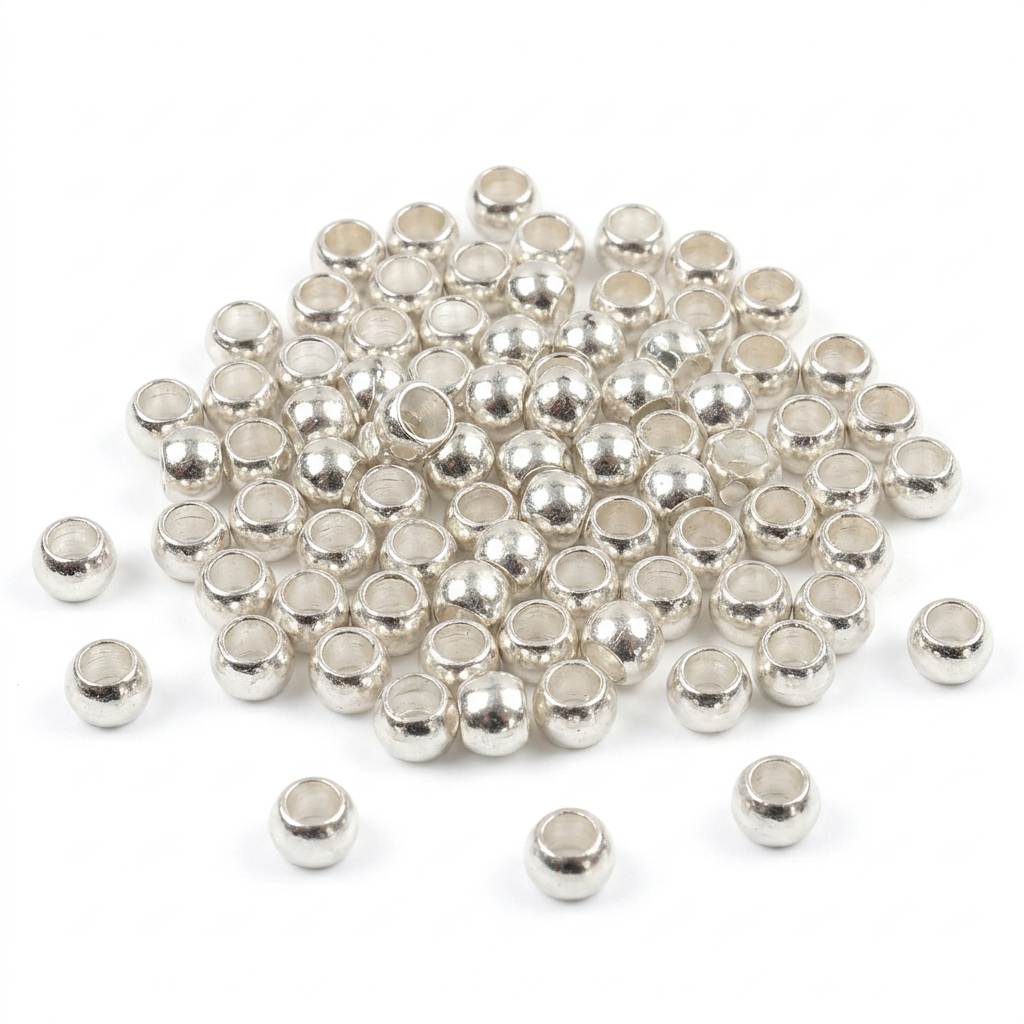 silver barrel crimp beads