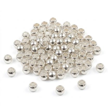 silver barrel crimp beads