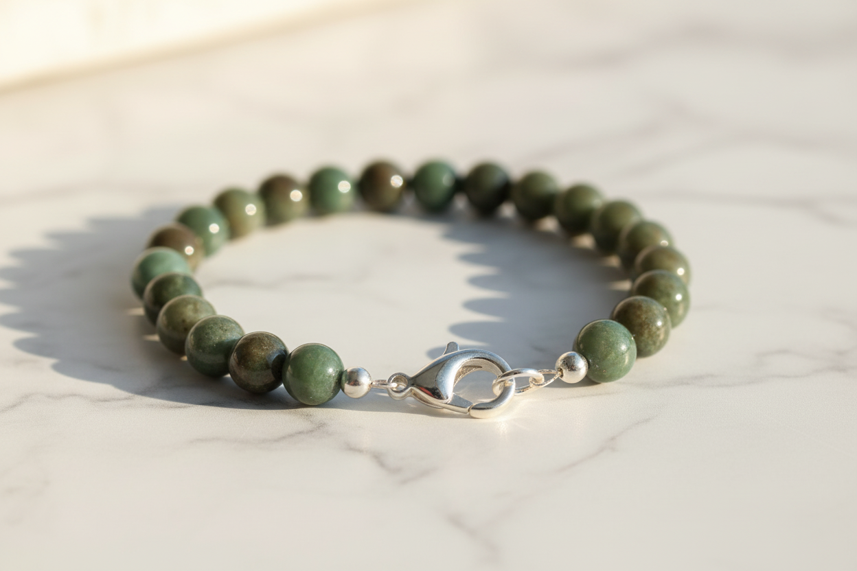 Prase Bead Finished Bracelet
