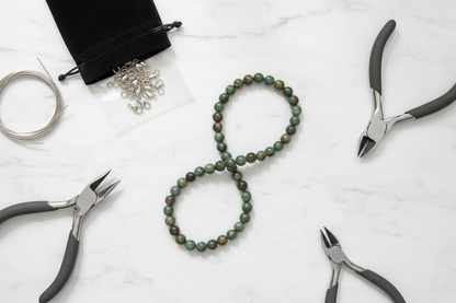 Prase Beads Flat Lay