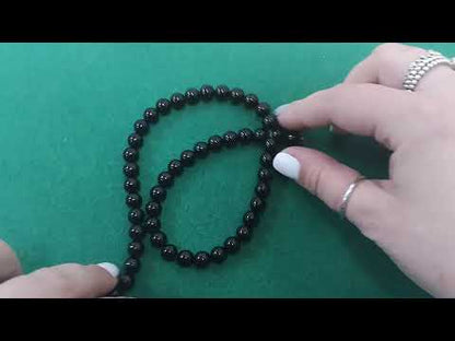 Black Onyx Beads Plain Round 8mm Strand Of 45+
