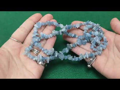 Pale Blue Aquamarine Beads Chip 5-8mm Long Strand Of 200+