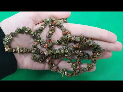 Green/Orange Unakite Beads Chip 5-8mm Long Strand Of 240+