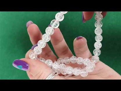 Clear Rock Crystal Beads Plain Round 8mm Strand Of 47+