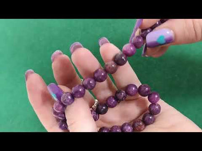 Purple Lepidolite Beads Plain Round 8mm Strand Of 48+