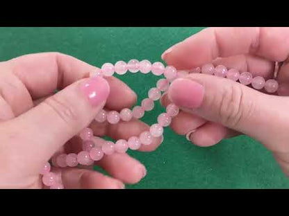Pink Rose Quartz Beads Plain Round 6mm Strand Of 60+