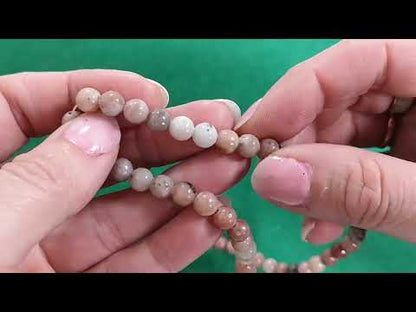 Pink/Yellow Lepidolite Beads Plain Round 6mm Strand Of 60+