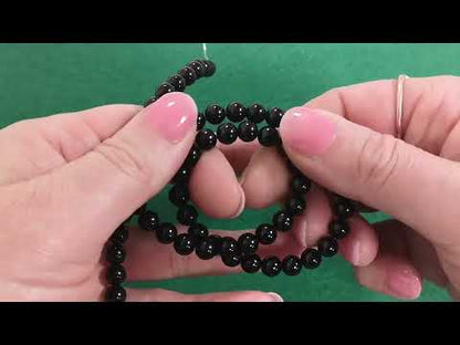 Black Onyx Beads Plain Round 6mm Strand Of 60+