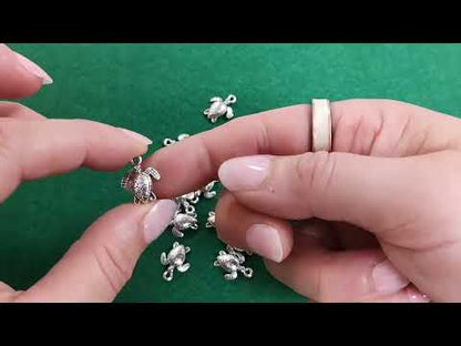 Metal Alloy Turtle Charms Antique Silver 12.5x16mm Pack Of 20
