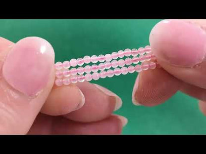 Pink Rose Quartz Beads Plain Round 2mm Strand Of 160+