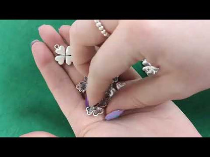 Metal Alloy Four Leaf Clover Charms Antique Silver 21mm Pack Of 20
